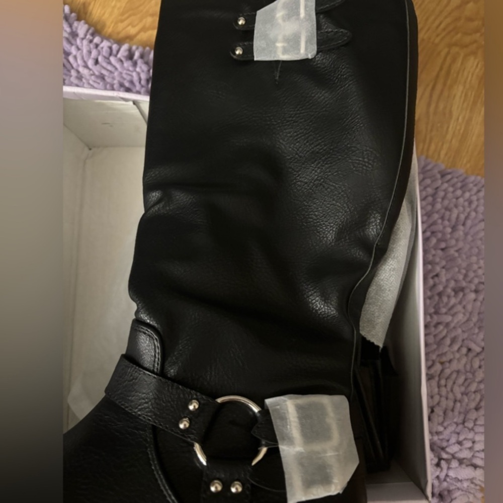 NIB fashion nova kyra buckle knee high boots size 7 ! - Picture 6 of 9